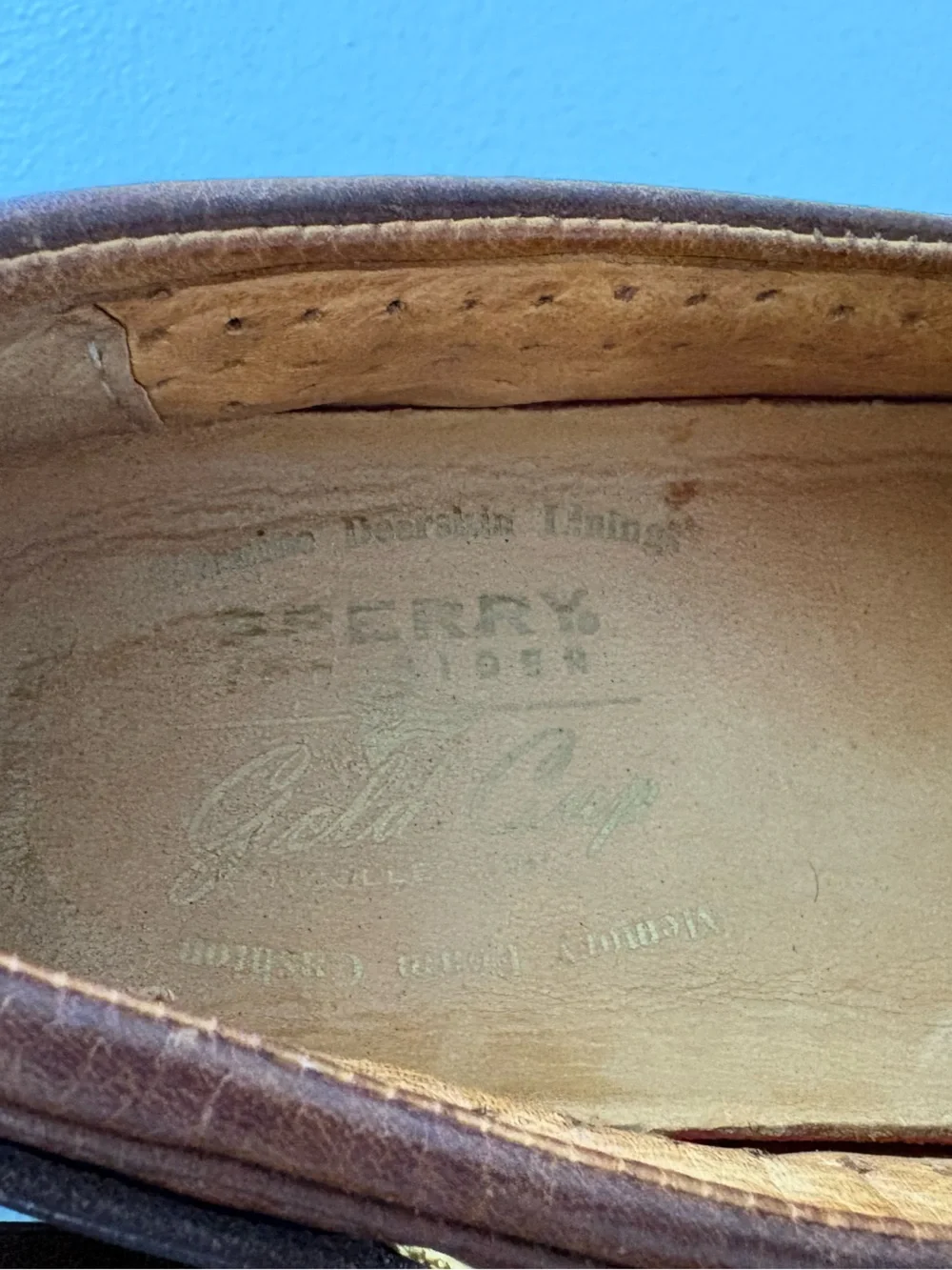 Sorry Top-Side Gold Cup Boat Shoes Men’s 10M Brown Leather Loafers